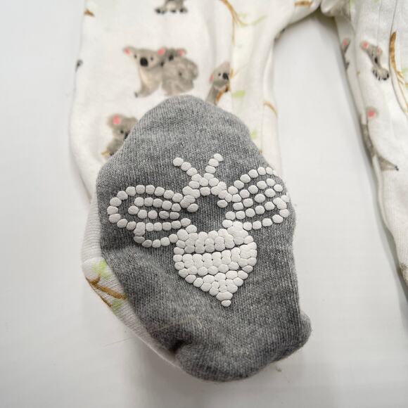 Burt's Bees Baby Kola Bear Organic Gray Newborn Footed Pajamas Sleep Play - Picture 6 of 9